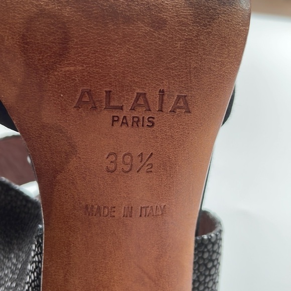 Alaia Black Cut Out Ankle Closure Open Toe Stiletto Heels - Picture 2 of 10